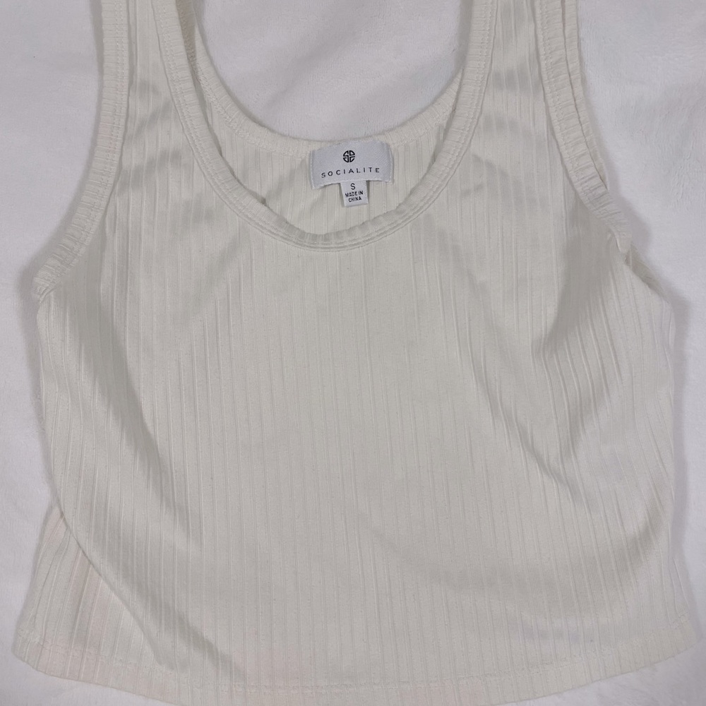 Ivory Cropped Tank Top